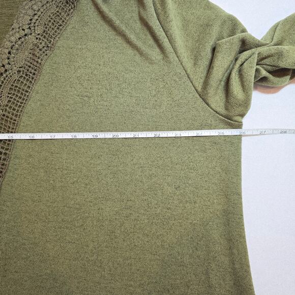 Tickled Teal Lace Trim Cardigan - Picture 4 of 10